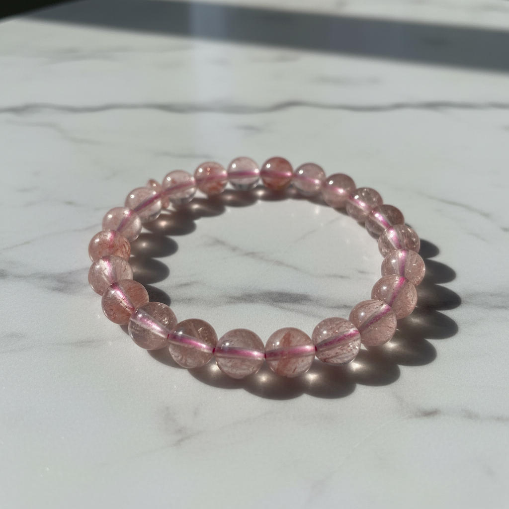 Cherry Blossom Rain Pink Crystal Bracelet