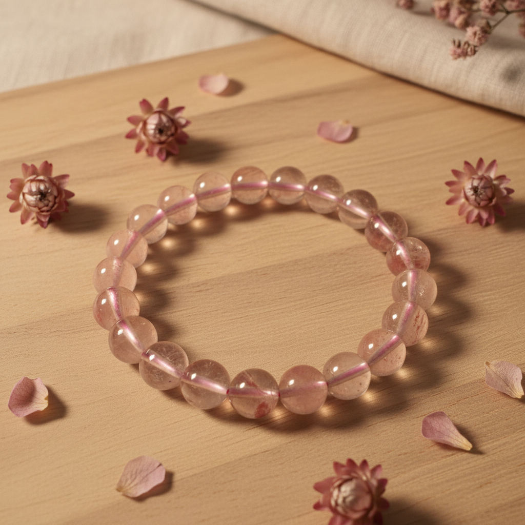 Cherry Blossom Rain Pink Crystal Bracelet